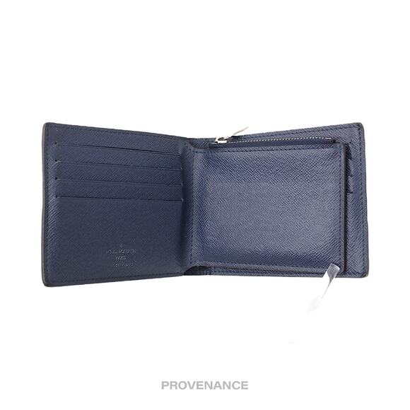🔴 Louis Vuitton Amerigo Wallet - Navy Blue Taiga Leather - Picture 10 of 12